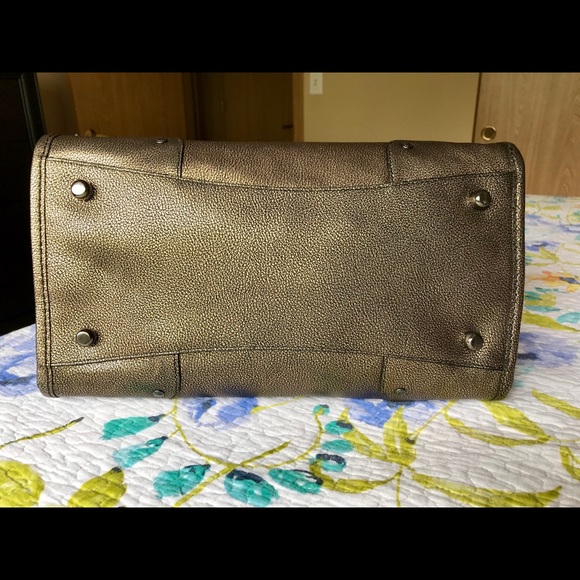 Coach Metallic Leather Rhyder Satchel - Brass - Picture 4 of 8